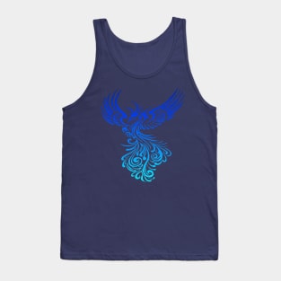 Artistic Phoenix Blue  Aqua Color Blend Tank Top